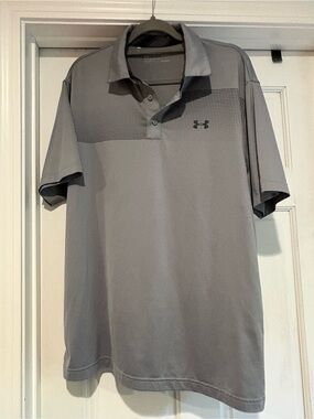 LG Men's Gray Short-Sleeve Performance Polo